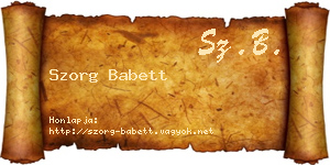 Szorg Babett névjegykártya